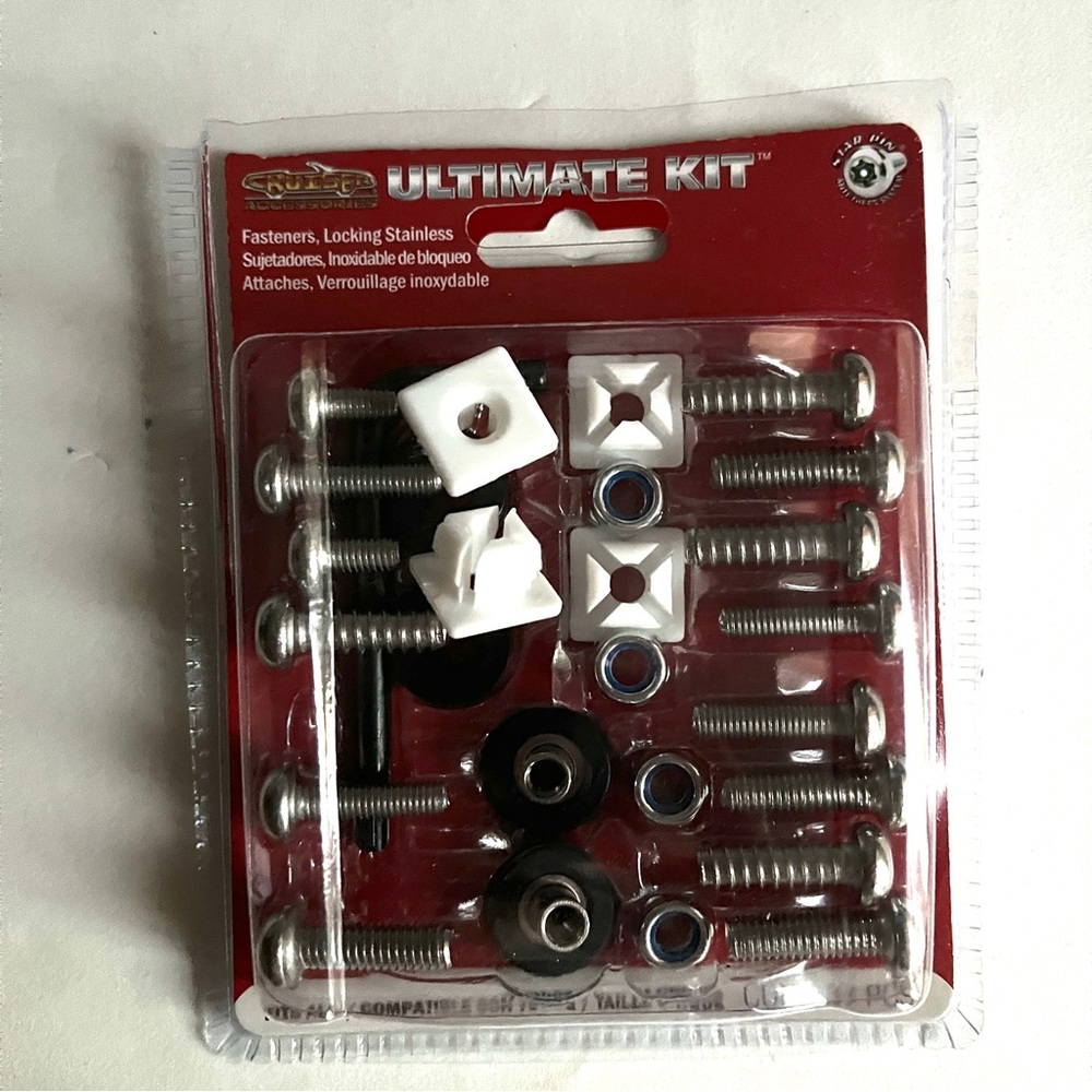 License Plate Kit- Ultimate Kit Fasteners Locking Stainless Steel.